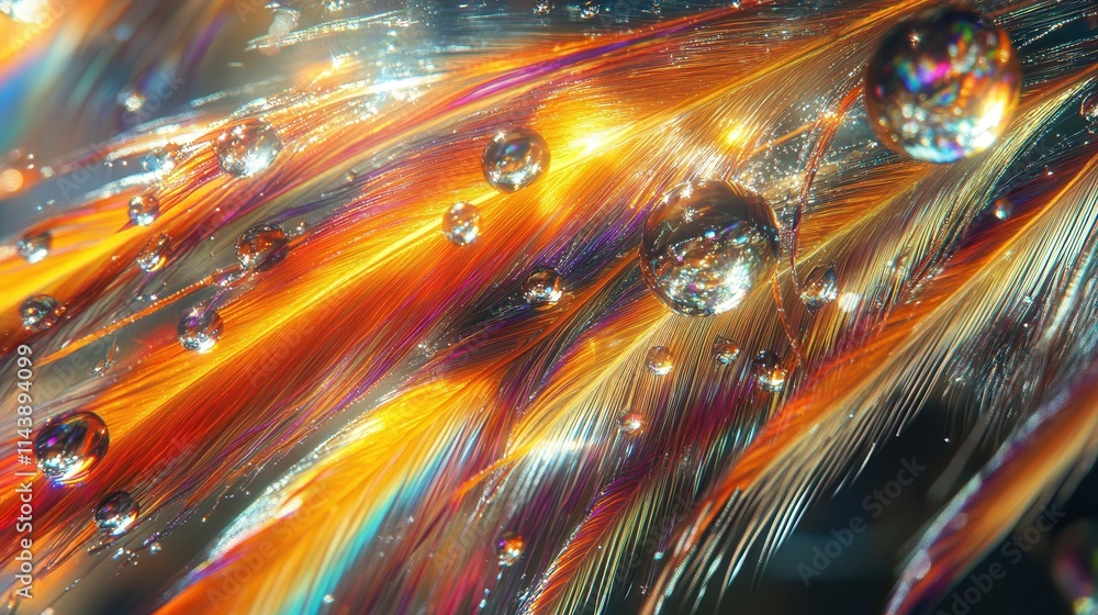 Leinwandbilder soft close-up of vibrant water quills displaying dynamic motion and intricate details illuminated by