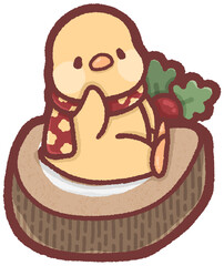 Yule log cake slice - chicken