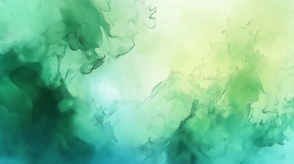 Serene Green Abstract Watercolor Painting
