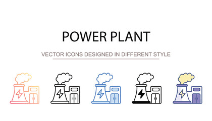 Power Plant icon design with white background stock illustration