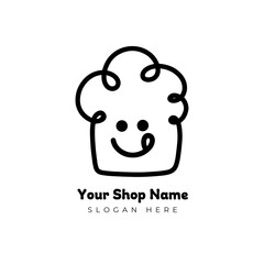 Cute Smiling Chef Hat Logo with Text