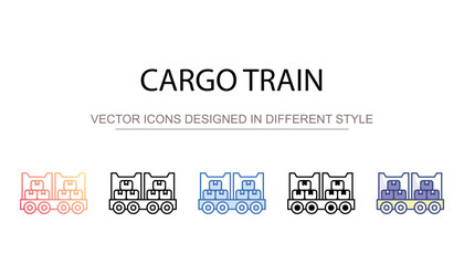 Cargo Train icon design with white background stock illustration