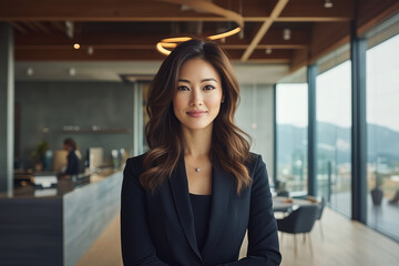 Female businesswoman restaurant owner. Key to success is motivation and persistence.