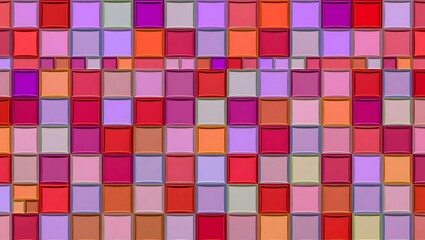 Designed with a color mosaic background pattern that looks like an old television signal.