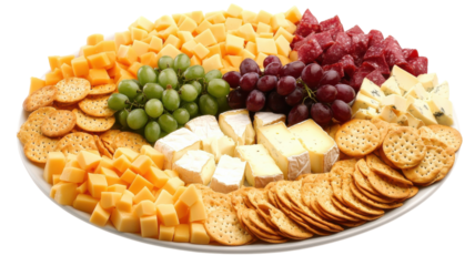 A Beautifully Arranged Platter of Assorted Cheeses and Savory Crackers Ideal for Entertaining Guests at Gatherings or Special Occasions.