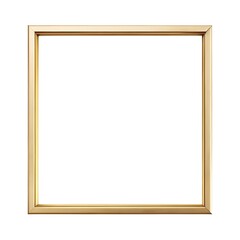 Obraz premium Square gold thin frame with a minimalist design, ideal for modern decor and displaying art or photos. Isolated on white background
