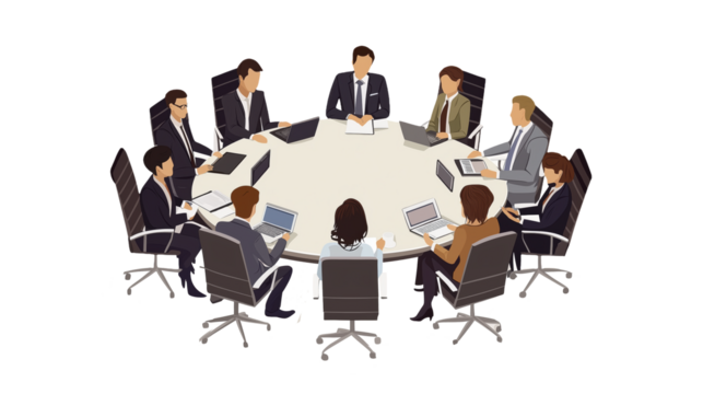 Professional Business Meeting with Diverse Participants Engaged in Strategic Discussions - Powered by Adobe