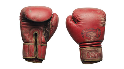 A Pair of Red Boxing Gloves Ideal for Sports Promotion and Fitness Related Content Showing Training Equipment.