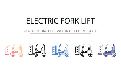 Electric Fork Lift icon design with white background stock illustration