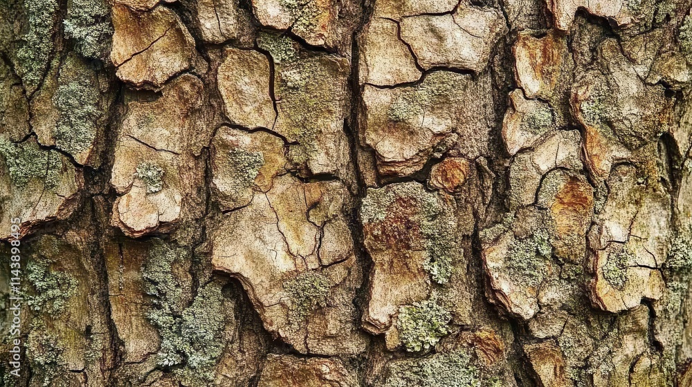 Poster detailed macro view of aged tree bark revealing intricate grooves and textures under natural light