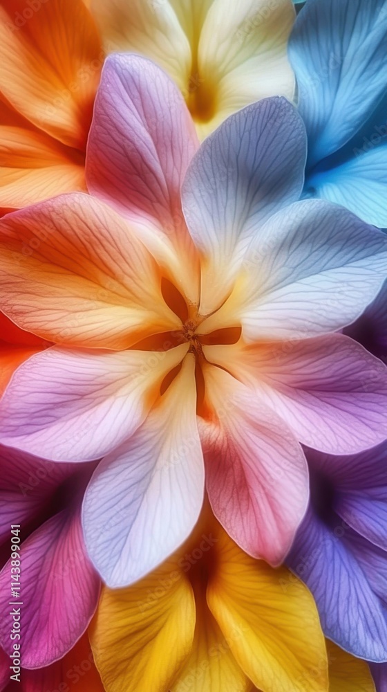 Aufkleber explore the vibrant hues and intricate patterns of flower petals in a mesmerizing kaleidoscope forma