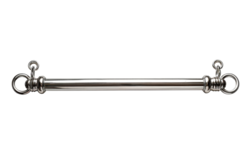 Clothes rack stainless hanging in bathroom isolated on transparent background.