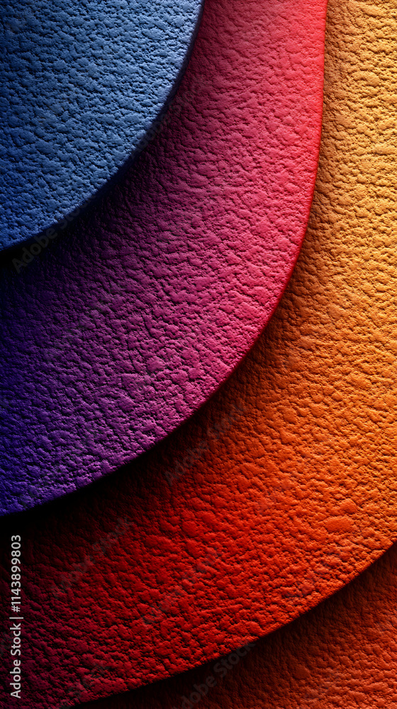 Poster abstract colorful texture, overlapping gradient circles with rich, textured surface