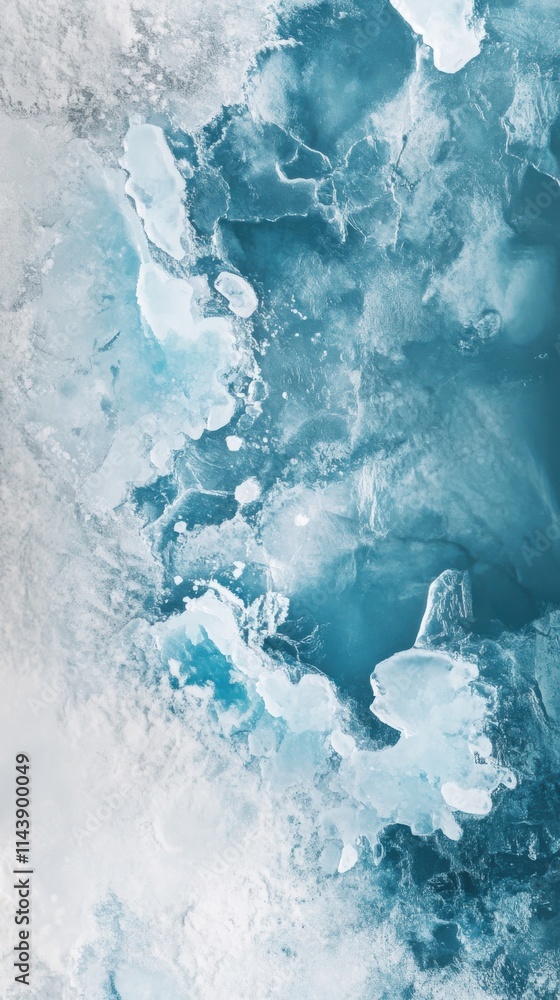 Leinwandbilder Abstract ice patterns showcasing intricate designs and unique textures in a frozen landscape