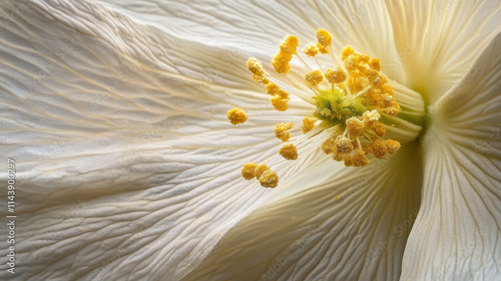 Poster blooming flower captured in extreme macro detail showcases intricate textures and vibrant reproducti