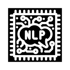 language processor chip nlp glyph icon vector. language processor chip nlp sign. isolated symbol illustration