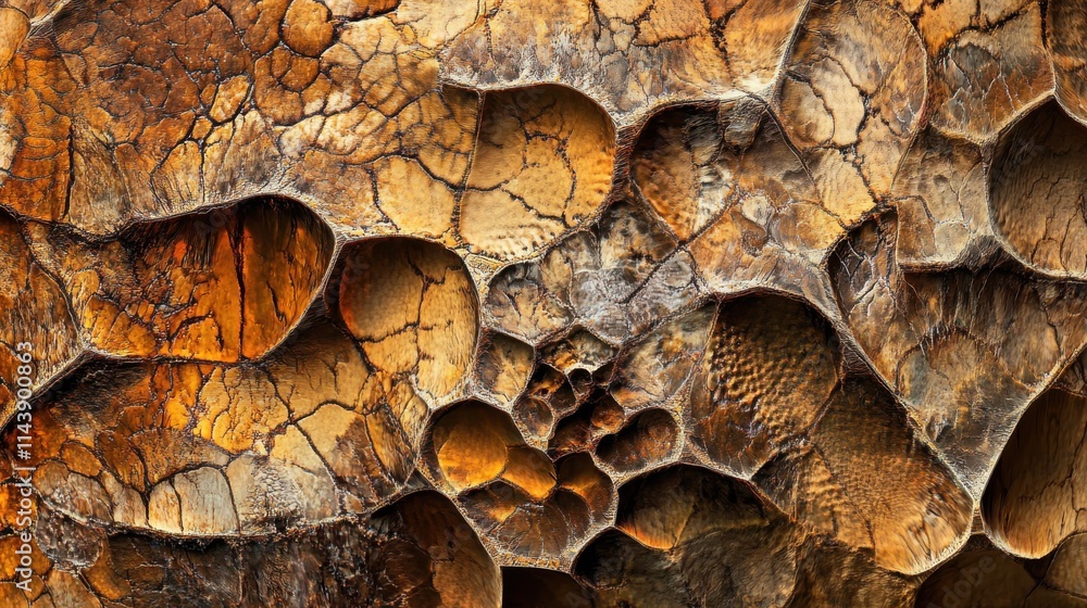 Poster Intricate close-up of natural patterns showcasing unique textures and colors in an organic surface