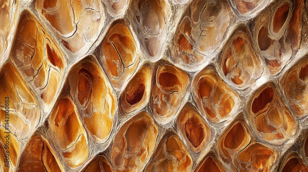 Aufkleber Intricate close-up of natural patterns showcasing textures and colors in a unique surface formation