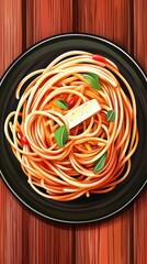 A Visual Feast: Exquisitely Drawn Spaghetti Dish