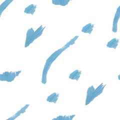 Acrylic seamless pattern with paint spots on white insulated background. Abstract, textural repeating pattern. Design for textiles, wrapping paper and wallpaper.