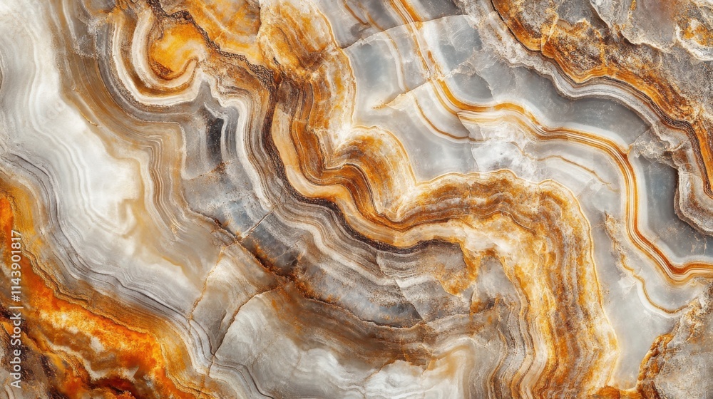 Poster Close-up view of intricate rock surface displaying swirling patterns and vibrant colors