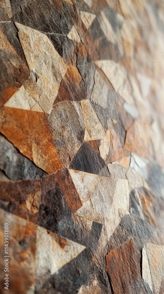 Poster extreme close-up revealing intricate patterns and textures of a colorful rock surface in natural env