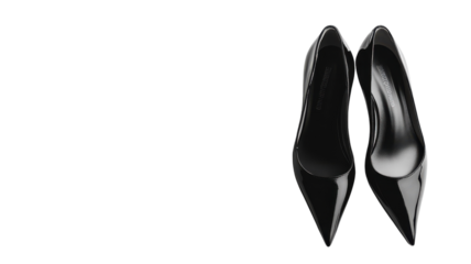 Elegant Black High Heeled Shoes Perfect for Formal Events and Night Outings.