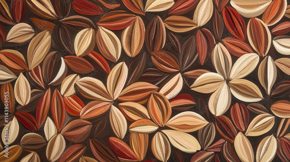 Poster detailed close-up view of summer sunflower seeds arranged in a decorative pattern showcasing various