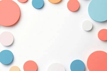 Colorful Geometric Shapes on a White Background Forming an Abstract Frame for Creative and Modern Design Concepts, Perfect for Digital and Print Media Projects