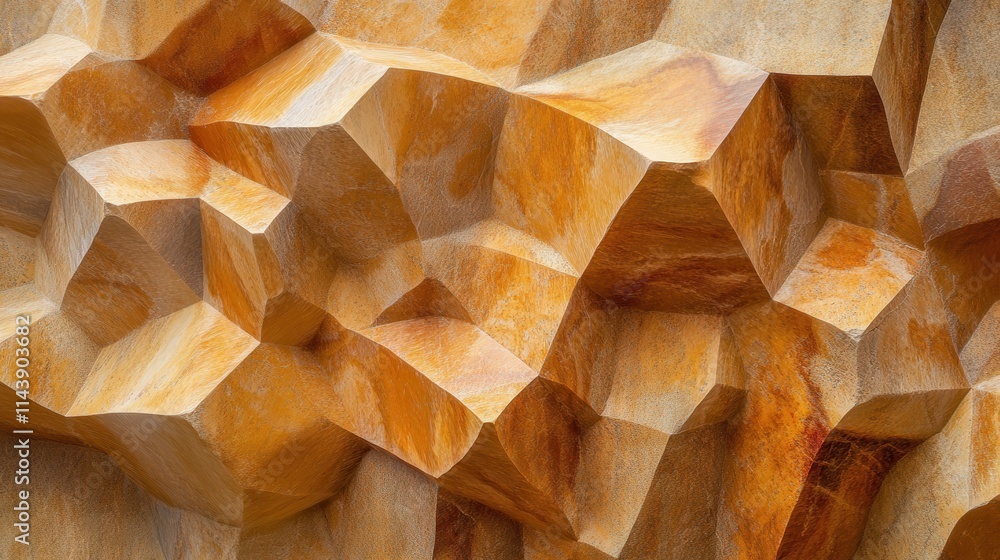 Poster close-up view of a beautifully patterned stone showcasing intricate textures and warm colors