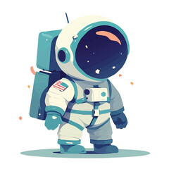 Astronaut character illustration in vector format for motion graphics