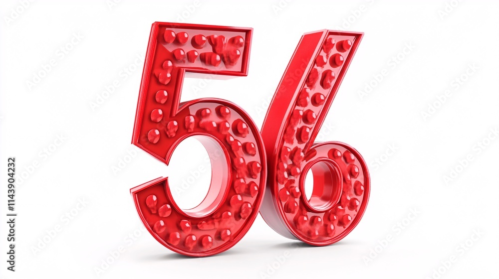 Aufkleber bold red numbers 5 and 6 with a glossy finish, creating a striking visual effect.