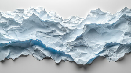 Obraz premium Abstract Textured White Paper Simulating Mountain Landscape for Creative Design Concepts