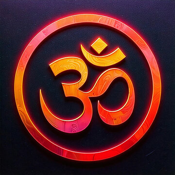 Orange Om symbol artwork