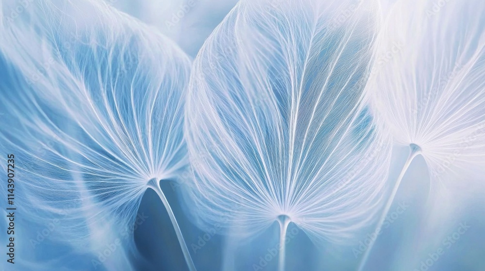 Poster Close-up view of delicate dandelion puff against a soft background highlighting intricate details and textures