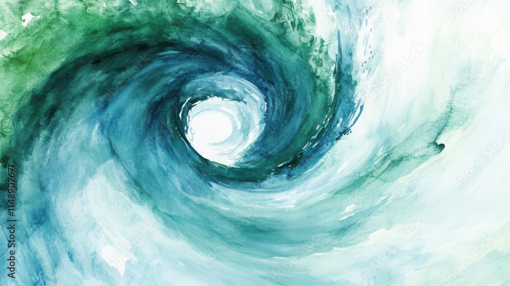 Poster swirling blue abstract watercolor texture conveys movement and tranquility in an artistic display