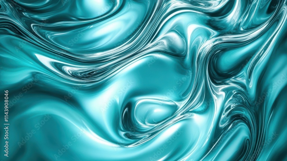 Poster swirling water currents create an abstract wallpaper design with smooth and flowing textures in vibr