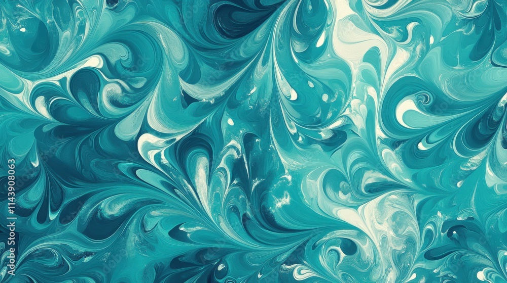 Aufkleber Whirling currents in abstract wallpaper featuring cool tones and fluid patterns reminiscent of flowing water and movement