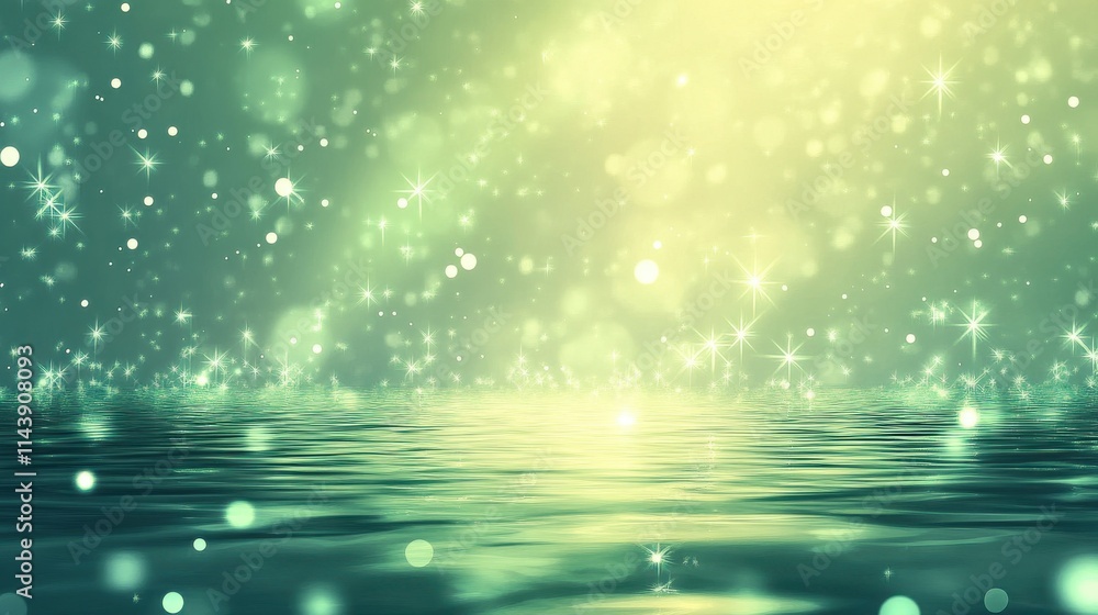 Aufkleber sparkling light reflections on serene water surface create a calming abstract wallpaper