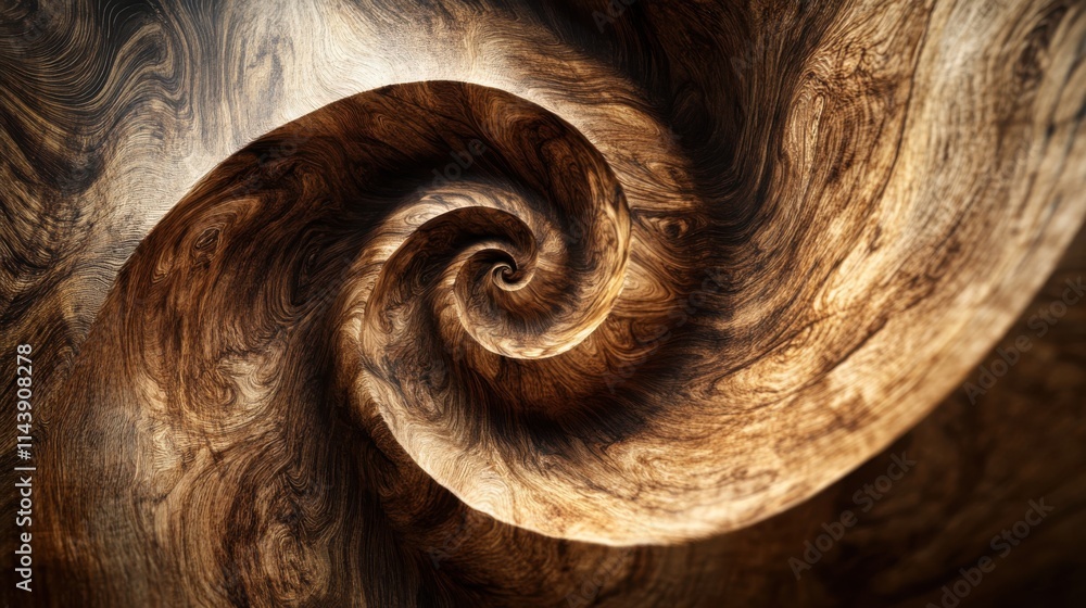 Poster swirling patterns of natural wood reveal intricate textures and tones in an abstract view