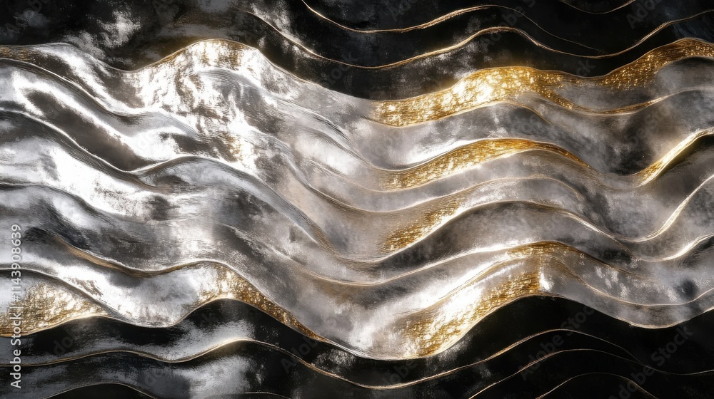 Aufkleber Sunlight reflecting on ocean waves creates a stunning abstract display of light and movement during a serene morning