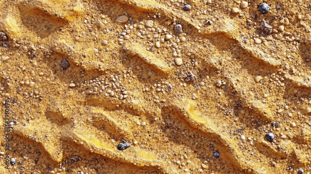 Aufkleber Close-up view of intricate patterns in desert sand showcasing unique textures and details at midday