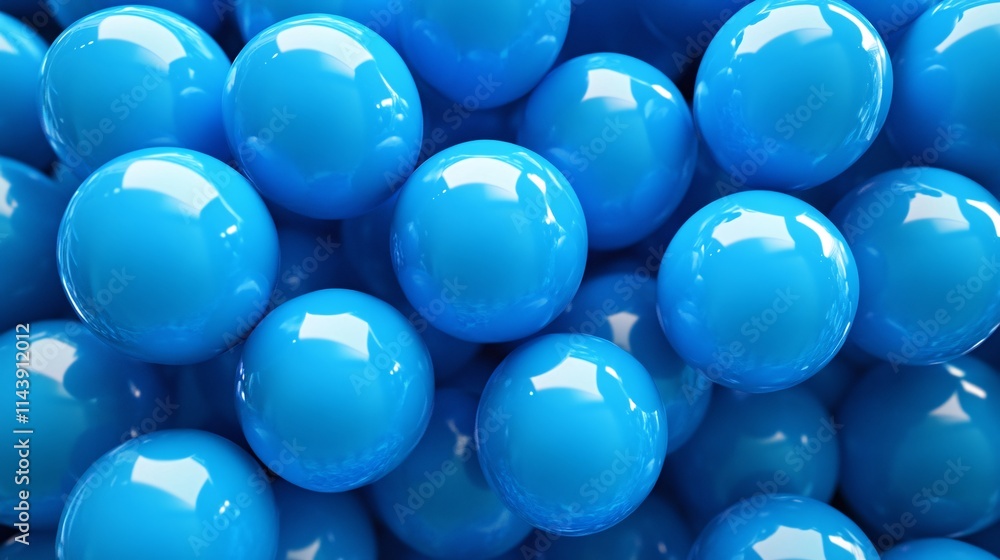 Aufkleber a vibrant collection of glossy blue spheres, creating a visually striking and dynamic texture.