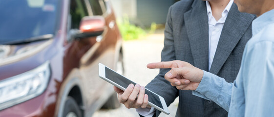 lease, rental car, sell, buy. Dealership advice customer for new Car. Sales, loan credit financial, rent vehicle, insurance, renting, Seller, dealer, installment, car care business.