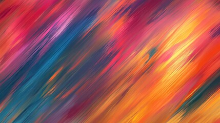 Vibrant abstract painting with streaks of pink, orange, blue, and yellow, creating a dynamic and energetic atmosphere.