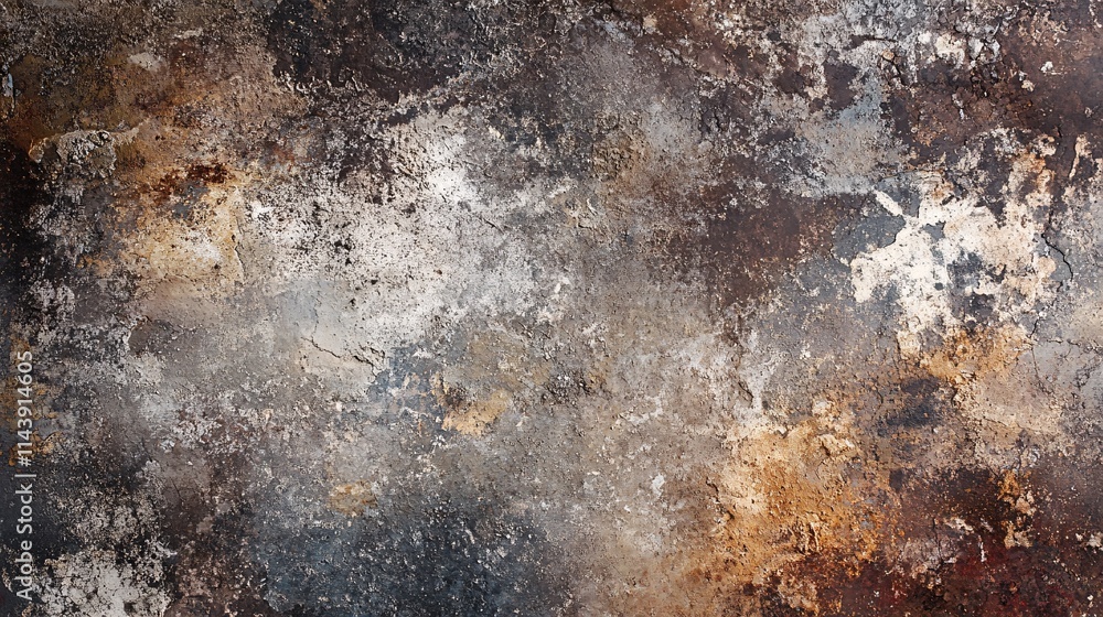 Poster a textured abstract background with rust-like colors and weathered surface patterns.