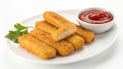 chicken nuggets with ketchup