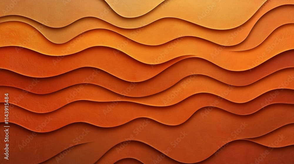 Poster abstract close-up of layered orange waves, creating a warm and inviting texture.