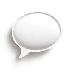 Blank white speech bubble isolated on white background