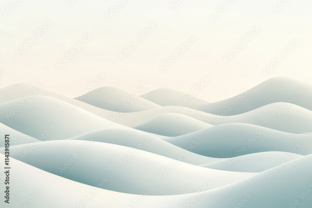 Poster soft, serene abstract landscape with gentle curves and subtle tones capturing a sense of peace and t